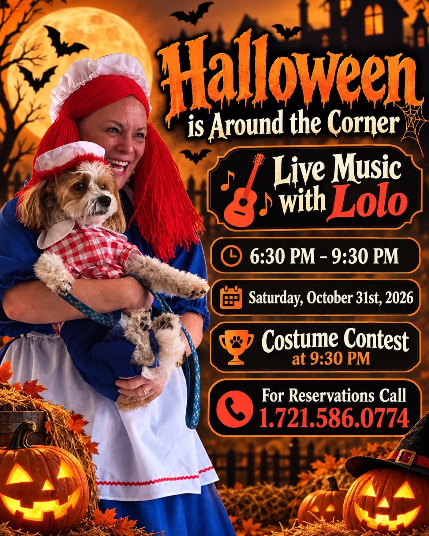 Halloween Night with Live Music by Lolo & Costume Contest