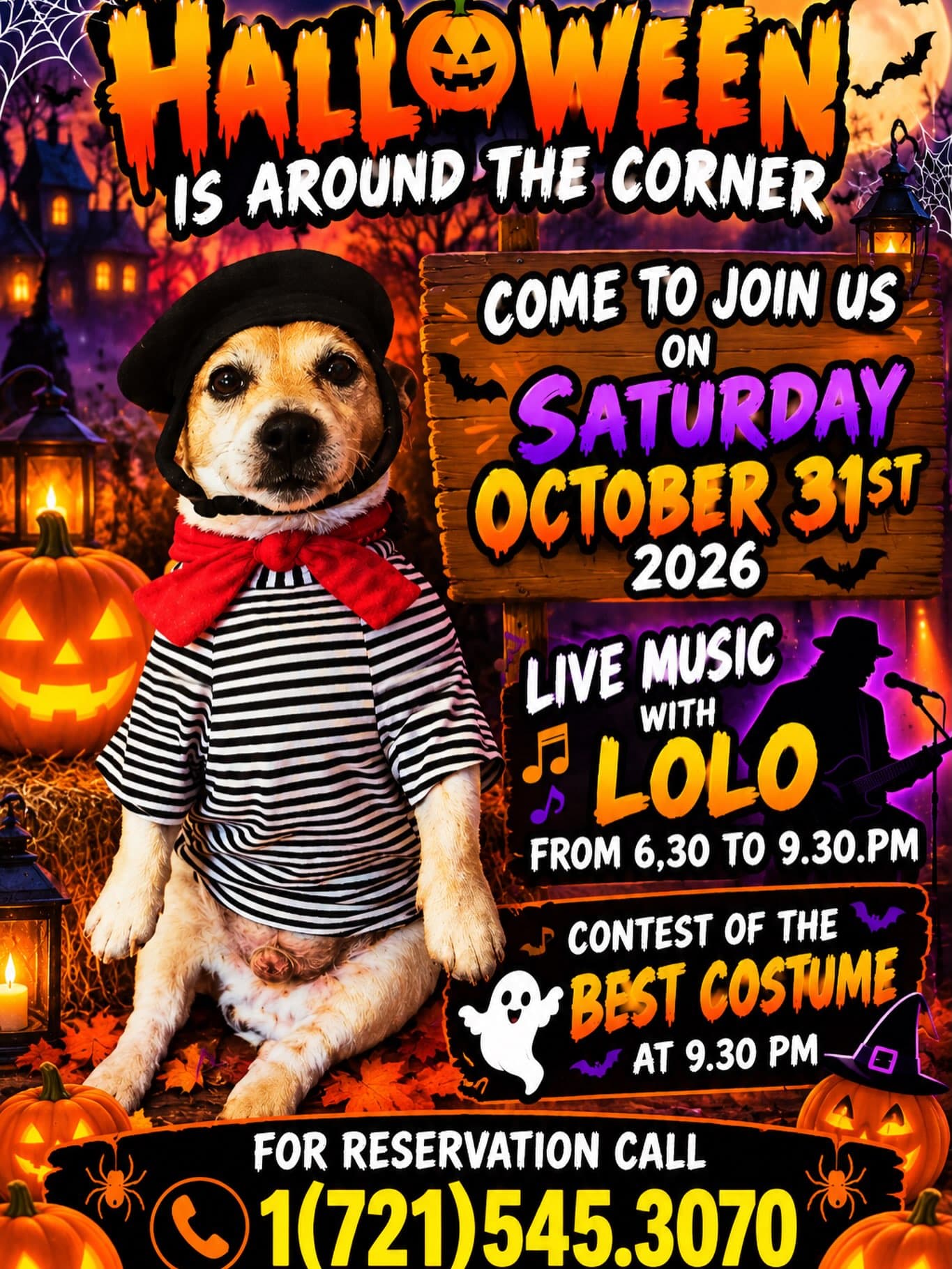 Halloween Party with Live Music by LOLO & Best Costume Contest